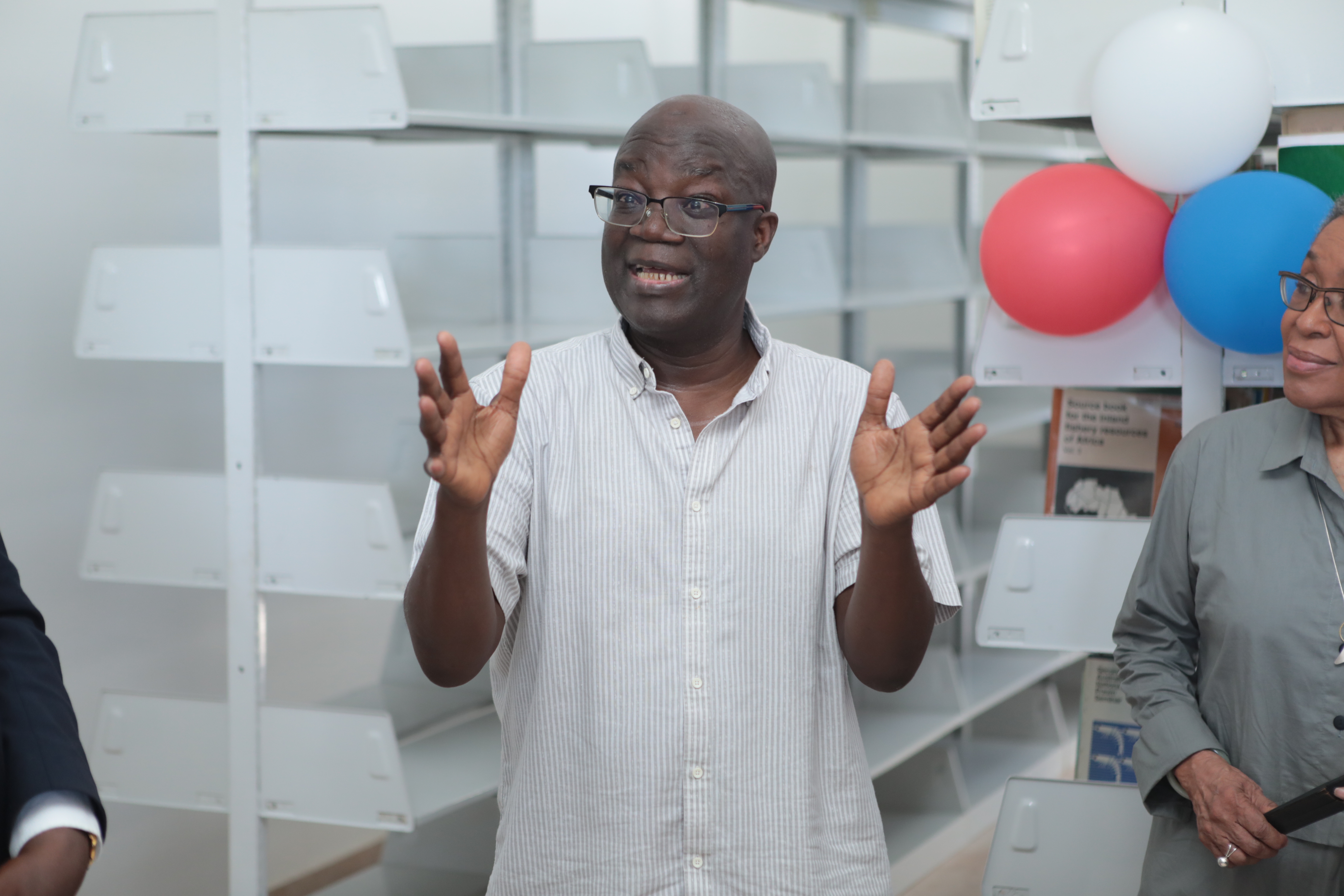 Professor Rashid Sumaila Encouraging the Students at the Library